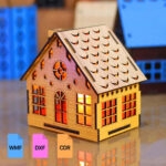 Candle Holder LED Light Lamp Tealight House Laser Cutting Dxf File