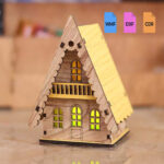 Laser Cut House Design Tealight LED Candle Lamp Vector File