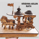 Laser Cut Shri Krishna Arjun Rath with Five Horses - DXF CDR Format