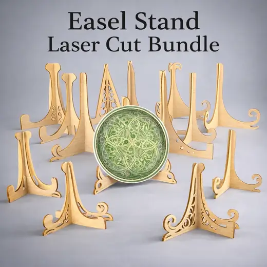 Easel Stands Laser Cut Bundle for Photo Frame & Plate Holders