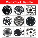450+ Wall Clock & Name Plate Laser Cutting Files Bundle