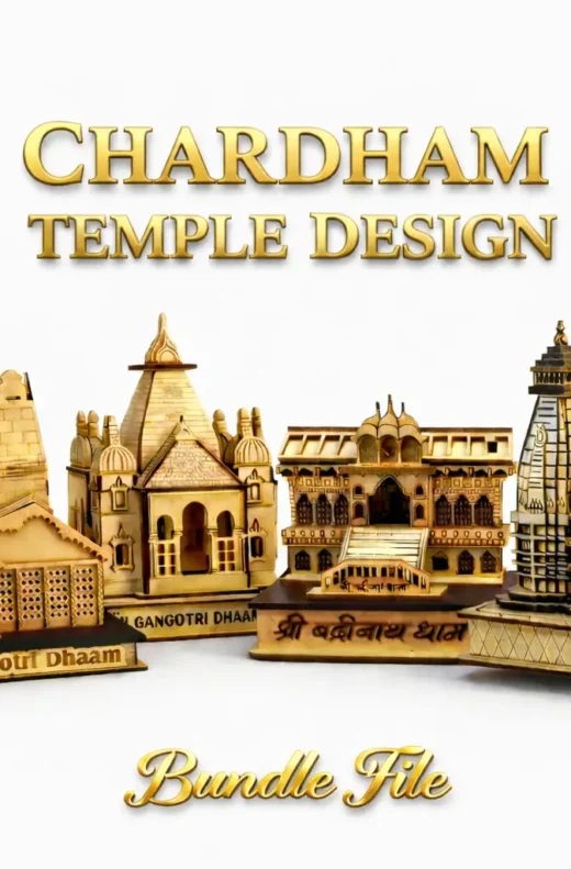 Char Dham Temple Laser Cut Files | DXF & CNC Bundle