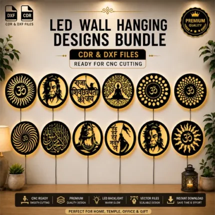 LED Wall Hanging Designs Bundle | CNC & Laser Cut Files
