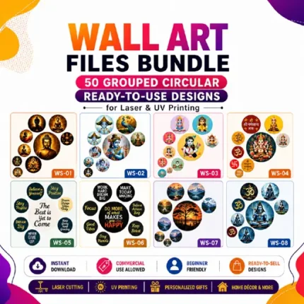 50 Premium Wall Art Files Bundle for Laser Cutting & UV Printing